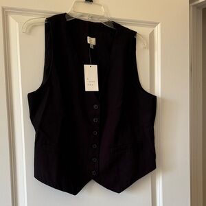A New Day Dark Button-Up Vest